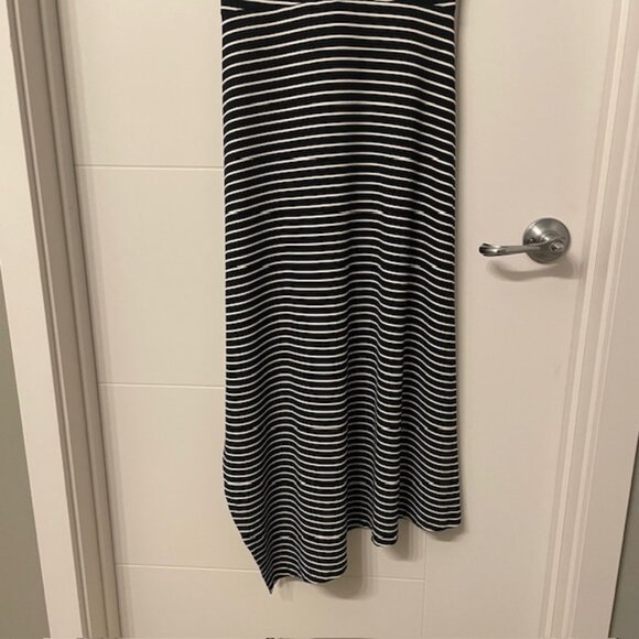 Club Monaco Short Sleeve Striped Asymmetrical Dress Black White Size Small - Picture 10 of 13